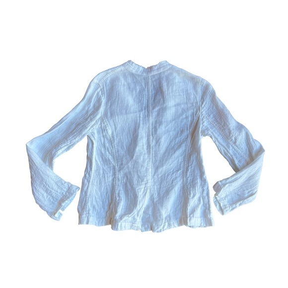 Eileen Fisher White Irish Linen Blazer Jacket Shaket Size Medium - Picture 3 of 9